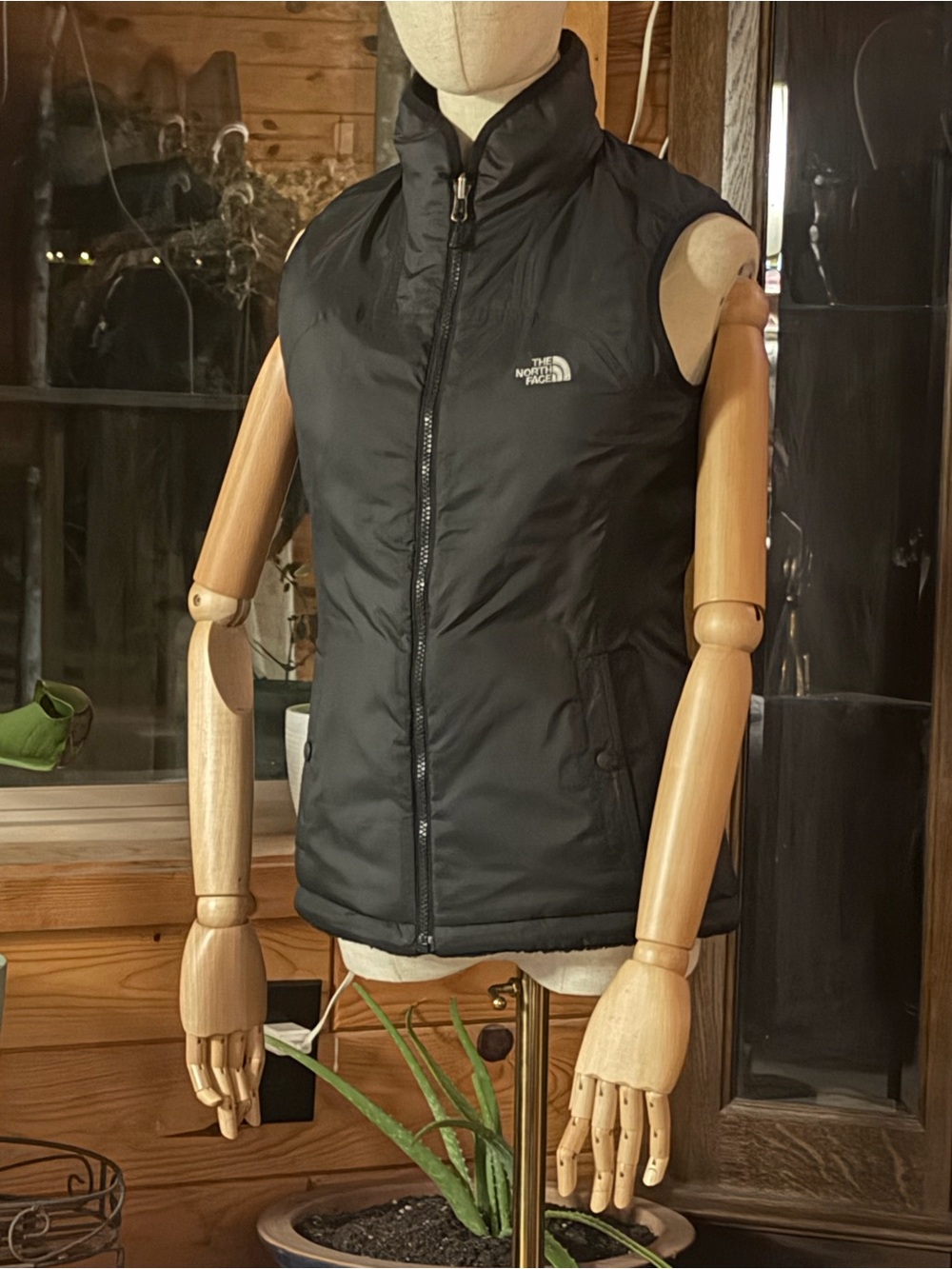 The North Face Black Women's Puffer Vest with High Collar